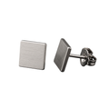 Brushed Stainless Steel Square Stud Earrings | Ettimus Loond
