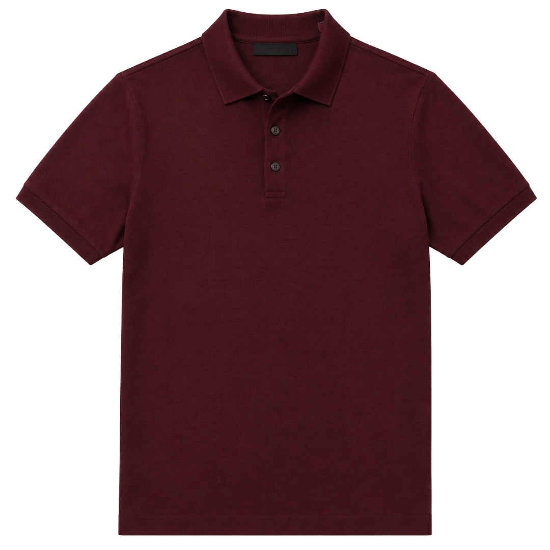 Burgundy Premium Cotton Piqué Polo Shirt | Ettimus Loond