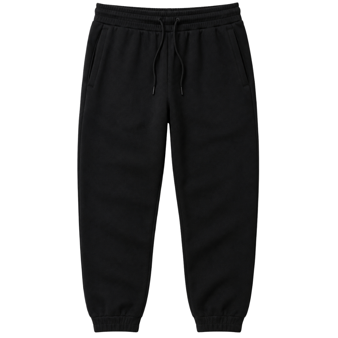 Black Premium Cotton Fleece Joggers | Ettimus Loond
