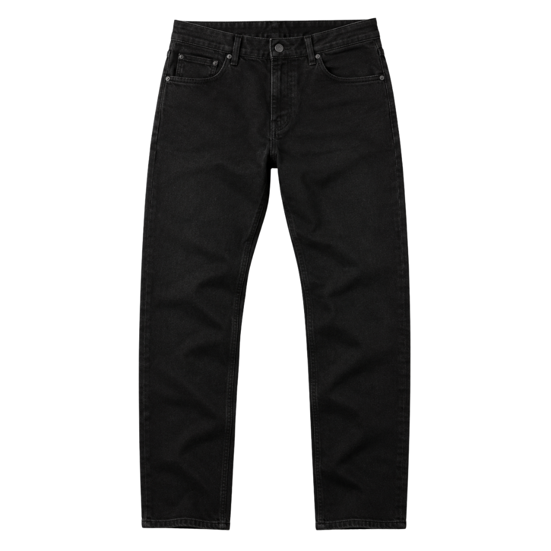 Black Premium Denim Straight-Fit Jeans | Ettimus Loond